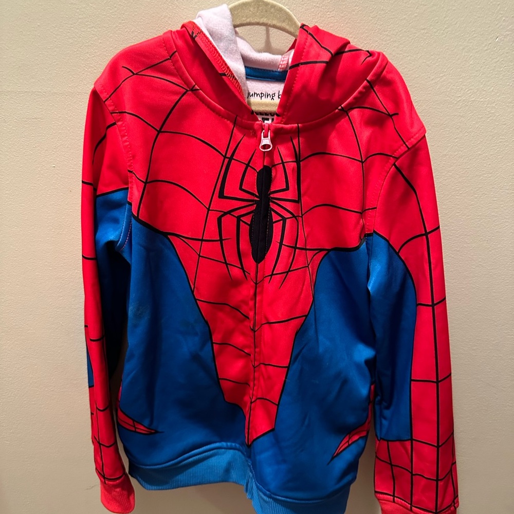 Jumping Beans Web Warrior Zip-Up Hoodie - Red Blue Black